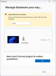 Открытое приложение NoBloatbox ускоряет работу Windows 10/11 с удалением раздутых файлов