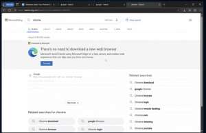 Bing в Microsoft Edge начал скрывать ссылку на загрузку Google Chrome в Windows 11