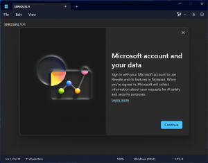 Microsoft потребовала учётную запись для работы с Notepad на ПК с Copilot+