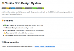 Представлен открытый проект Vanilla CSS Design System