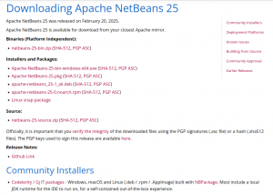 Вышла интегрированная среда разработки Apache NetBeans 25