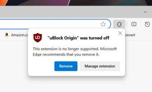 Microsoft Edge вслед за Google Chrome начинает отключать uBlock Origin