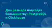 Два размера подходят большинству: PostgreSQL и Clickhouse